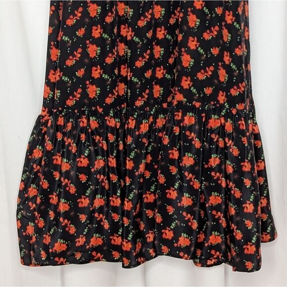 Tucker NYC Juliette Dress Mariposa in Crepe de Chine Silk Midi Floral - Picture 9 of 11